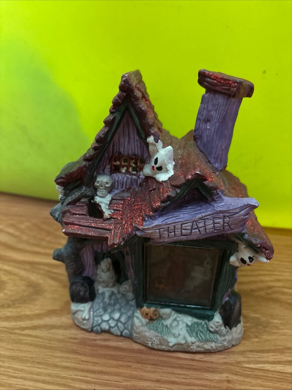 Halloween Purple Haunted Theater Home Art Figurine